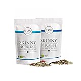 TEATOX Skinny Detox 14-Tage-Set, Organic Morning & Night Tea, Bio Grüntee & Bio Kräutertee, 2x 50g Refill-Beutel