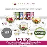Teabloom Herzförmiger Blütentee – Geschenk-Set mit 12 zusammengestellten Blühenden Teeblumen - Grüner Tee + Jasmin, Granatapfel, Erdbeere, Rose, Litchi & Pfirsich - 7