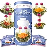 Teabloom Blühende Beerenblüten Teekugeln mit Grünem Tee 12er Pack