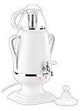 PEARL Samovar: Samowar-Teebereiter mit Glas-Teekanne, 2.200 Watt, 3,5 und 0,5 Liter (Teekanne Warmhaltefunktion) - 4