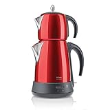 Moderner Elektirscher Teekocher Arzum Teemaschine Teebereiter Wasserkocher Rot, Farbe:Rot - 2