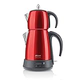 Moderner Elektirscher Teekocher Arzum Teemaschine Teebereiter Wasserkocher Rot, Farbe:Rot - 3