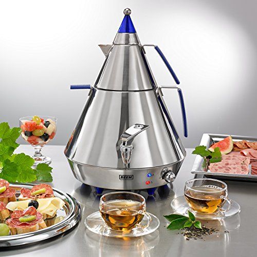 BEEM Germany Pyramid A4, 4.0 Liter Samowar, Edelstahl/Blau - 7